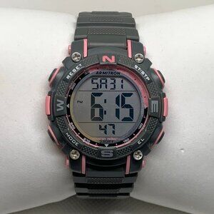 Armitron pro sports women’s watch gray pink tone 38mm multifunction WR running